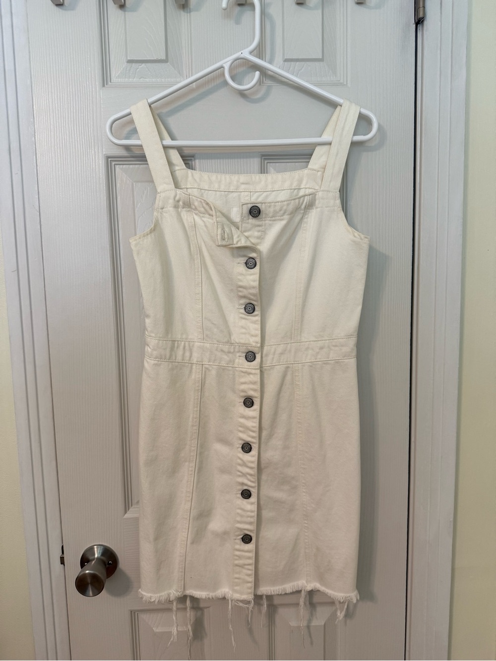 Boyish Cream Button-Front Mini Dress